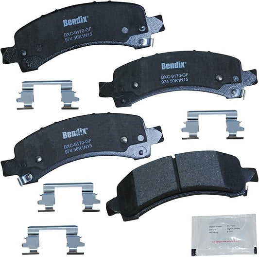 Bendix Priority1 CFC974 Ceramic Rear Brake Pads for Select Models Chevrolet Express 2500, 3500, Cargo, Pasajeros, GMC Savana 4500