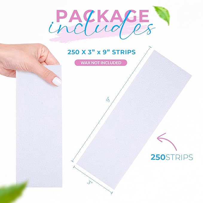Non Woven Large 3x9 Body and Facial Wax Strips (250)