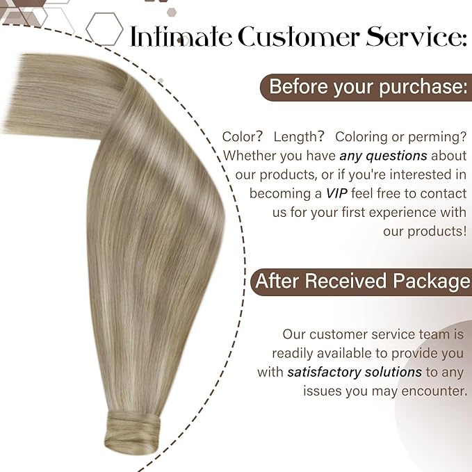 Hetto Blonde Ponytail Human Hair Ponytail Highlight Light Blonde #17/23 12 Inch Straight Wrap around Pony Tail Hair Extension 70g/Set