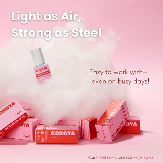 KOKOYA Beauty Professional Eyelash Extension Glue - 5mL Black Lash Glue, Up to 8-Week Retention, 0.5 Second Dry Time, K-Beauty Vegan & Cruelty-Free, Super Strong Hold Lash Adhesive