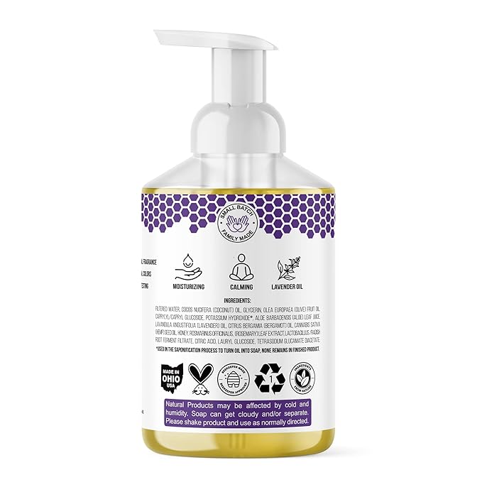 Beessential All Natural Bulk Foaming Hand Soap Refill, 16 oz 2 Pack Lavender | Made with Moisturizing Aloe & Honey - Made in the USA