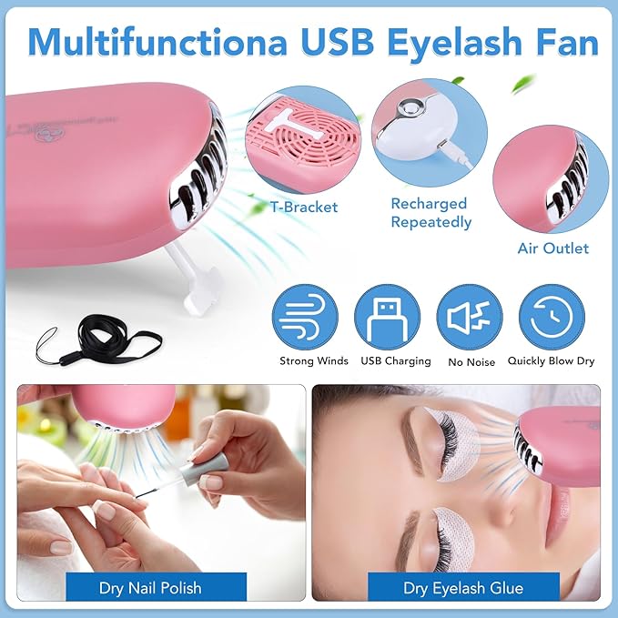Eyelash Extension Kit for Beginners, Lash Extension Kit with Mannequin Head, Lash Starter Kit with Lash Fan, Extension Glue and Eyelash Remover for Lash Training