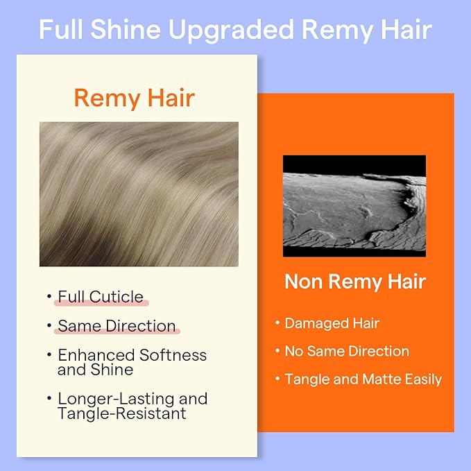 Full Shine Clip in Hair Extensions Real Human Hair Brown Ombre Hair Extensions Clip ins Balayage Darker Brown Fading to Ash Blonde Mix Blonde Extensions Clip ins 7 Pcs 16 Inch 120 G