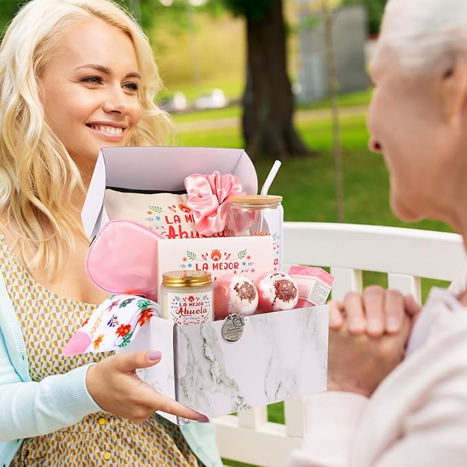Kolewo4ever 12 Pieces Spanish Grandma Gifts Mothers Day Gifts Birthday Gift for Grandmom from Granddaughter Grandson,Best Grandma Gift for Gigi Grandmother