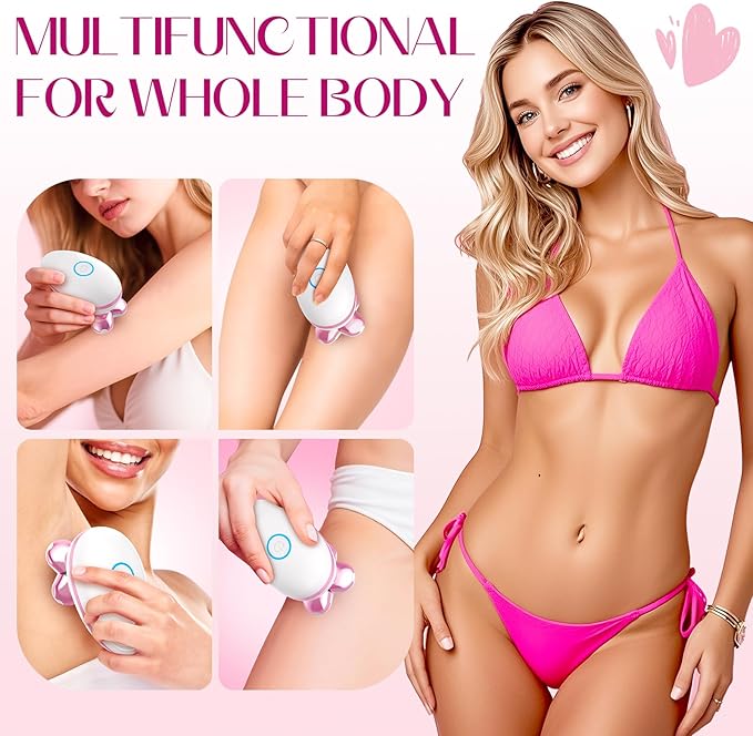 Electric Razors for Women Legs, Flawless Electric Shaver for Women, Rechargeable Waterproof Women's Bikini Trimmer for Arms Legs Underarms Pubic Area, Wet Dry Body Hair Remover (Pink)