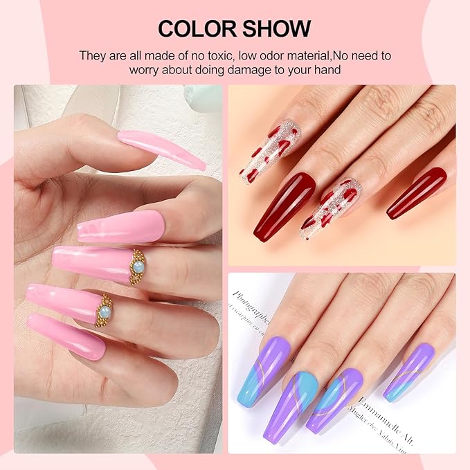 COSCELIA 57pcs Gel Nail Polish Kit with U V light Starter Kit 40 Colors Gel Polish Set 5pcs Top and Base Coat Glossy Matte Glitter Effect Beautiful Nail Stickers Gel Manicure Kit DIY Gifts for Women