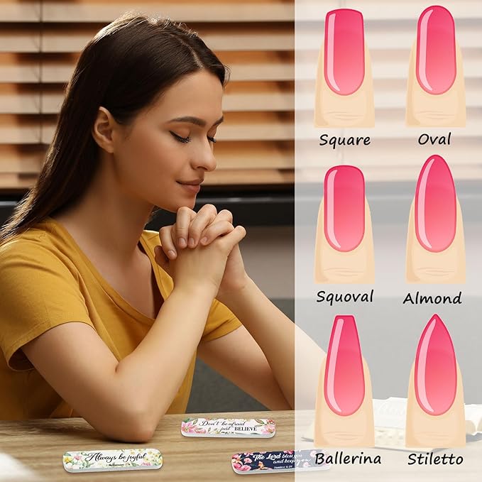200 Pcs Christian Bible Verse Nail Files Gift for Women Religious Scripture Nail Emery Boards Colorful Floral Inspirational Nail Buffering Files Inspirational Scripture Manicure Tools Bulk