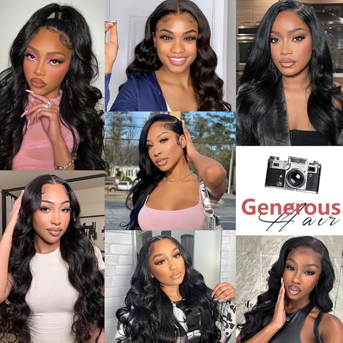 4x4 HD Lace Closure Body Wave Closure Human Hair 12 Inch Free Part Lace Closure 100% Unprocessed Brazilian Virgin Human Hair Extensions 150% Density Remy Human Hair Pre Plucked Natural Black