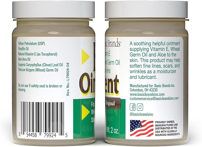 Vitamin E Ointment - 2 oz - Moisture Enhancing - Can Help Reduce Appearance of Scars, Stretch Marks, Fine Lines & Wrinkles - 6-Pack