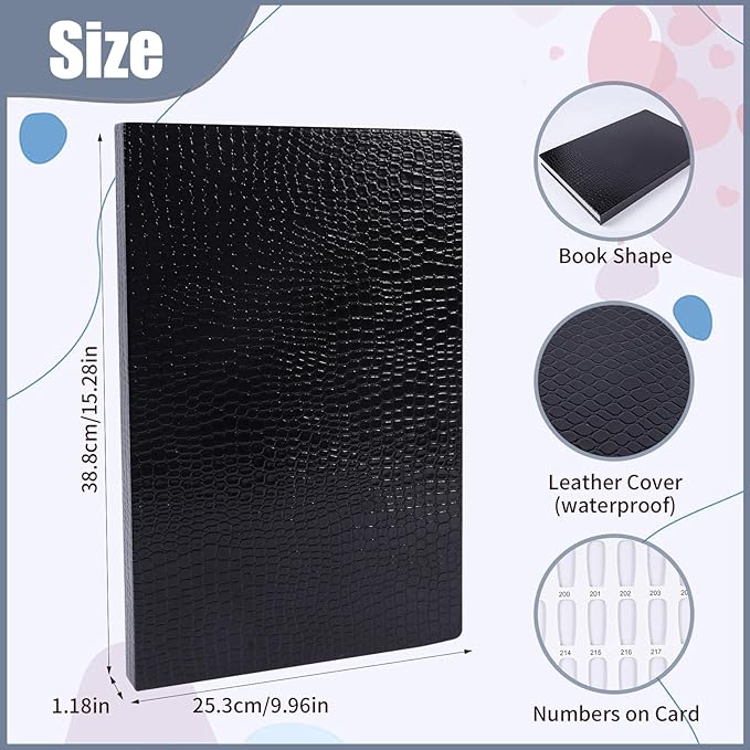 308 Colors Nail Swatches Book with 480 Nail Tips Nail Colors Book Professional Nail Display Chart Nail Gel Polish Practice Display Card Book for Nail Polish UV Gel,Nails Art Design