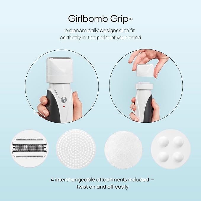 Conair GIRLBOMB Shaver for Women and Body Buffer, Wet/Dry, Lithium Ion Rechargeable