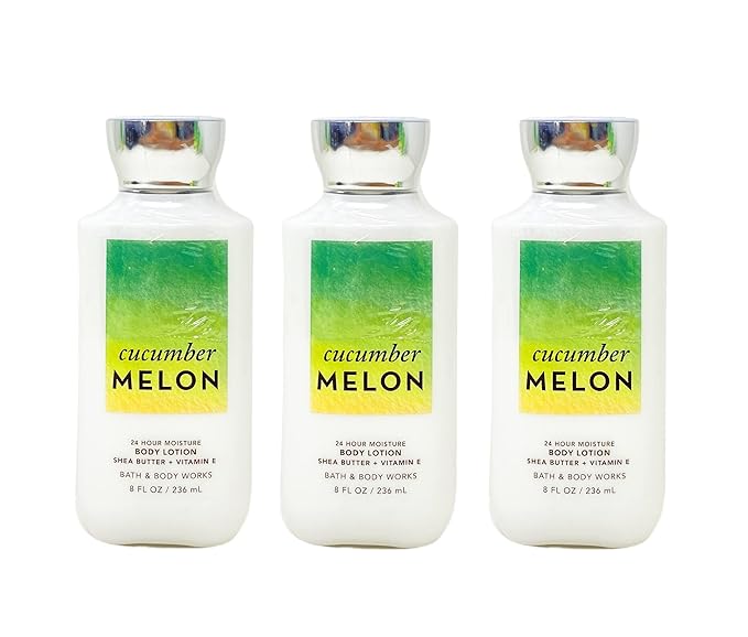 Bath & Body Works Cucumber Melon 24 Hour Moisture Body Lotion Set - Set of 3