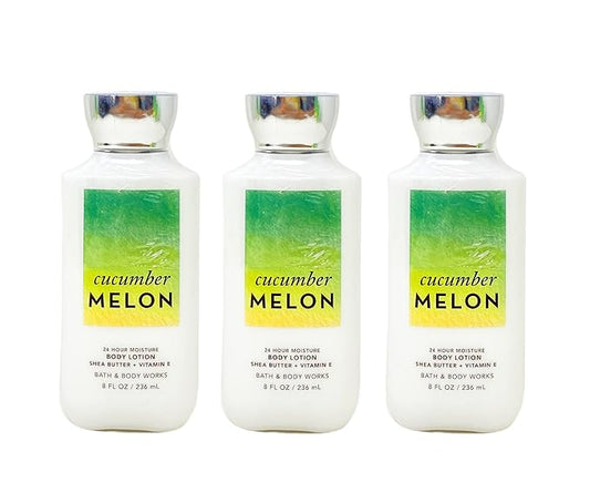 Bath & Body Works Cucumber Melon 24 Hour Moisture Body Lotion Set - Set of 3