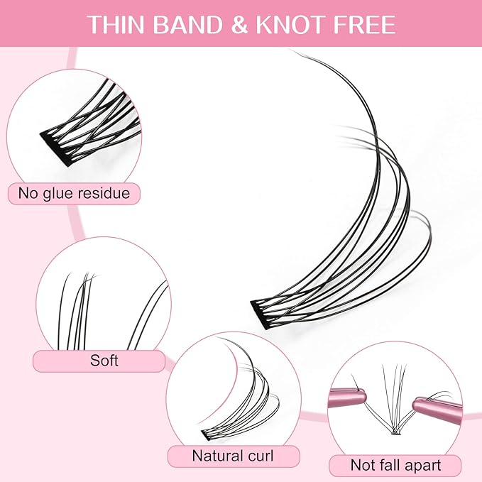 280 Individual Lashes - 10D, 20D, C, D Curl Mix - Wispy Bottom Lashes - DIY At Home