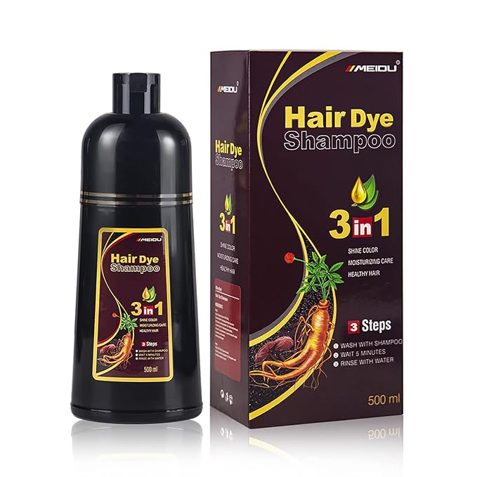 Ivnil Dark Burgundy Hair Dye Shampoo for Women Hair Color Shampoo Gray Hair For Men- 100% Gray Coverage - Herbal Ingredients 3 in 1 Hair Dye 500ml