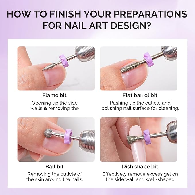 MelodySusie Rechargeable Cordless Electric Nail Drill with 10Pcs Diamond Sanding Bit Set with 40pcs Small Sanding Bands