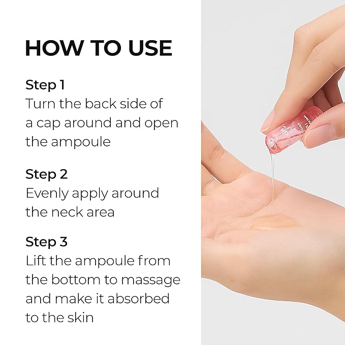 Necksphalt Neck ECM Barrier Ampoule for Anti-Aging Neck Skin, Tightening and Wrinkles for an Even Skin Tone and Neck Lift, 1.5ml*10ea