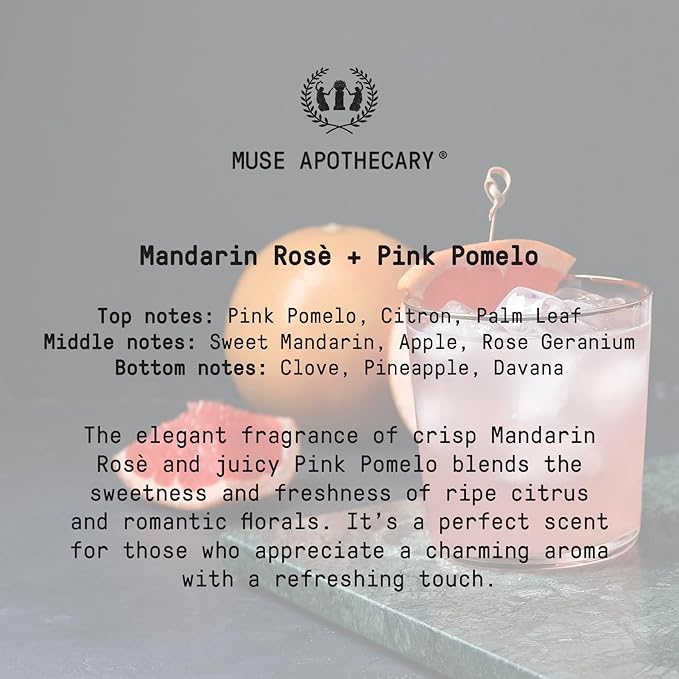 Muse Apothecary Hand Ritual - Aromatic and Nourishing Hand Soap, Infused with Natural Aromatherapy Essential Oils - Great Valentine's Day Gift - 16 oz, Mandarin Rosè + Pink Pomelo
