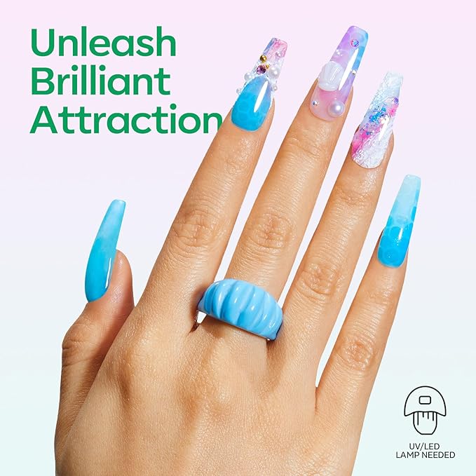 modelones Jelly Gel Nail Polish, 6 Colors Summer Gel Polish Rainbow Neon Red Blue Green Pink Purple Nail Art Design Translucent Soak Off Manicure Salon DIY Girls Women Gift