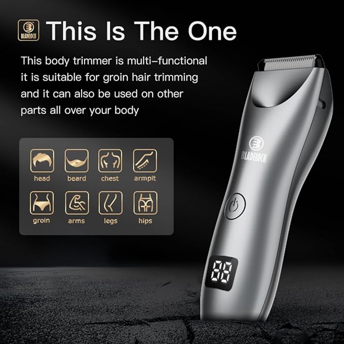 ENSSU Ball Trimmer/Shaver for Men, Electric Groin Hair Trimmer, Men Body Groomer for Pubic/Beard/Back, Waterproof Razor Hygiene Tool