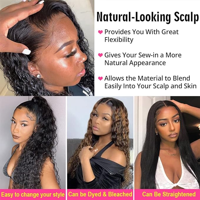 13x4 HD Lace Front Wigs Human Hair Deep Wave Lace Front Wigs Human Hair Water Curly Lace Frontal Wigs Pre Plucked With Baby Hair 180% Density Human Hair Wigs For Women 18 inch