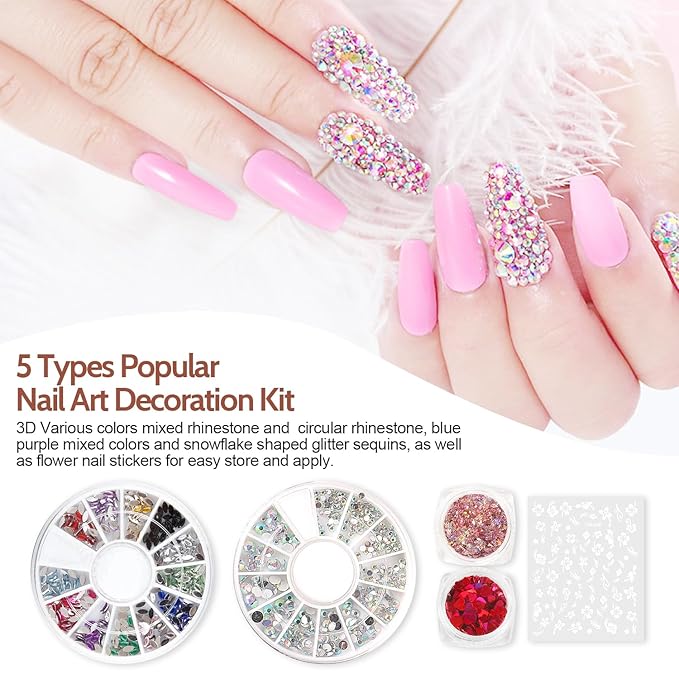 Lavender Violets 73 Pcs Gel Nail Polish Kit with U V Light, 45 Colors with Nail Primer,Builder Base,Matte & Glossy Top Coat Soak Off Manicure Tools Gifts for Women LA07