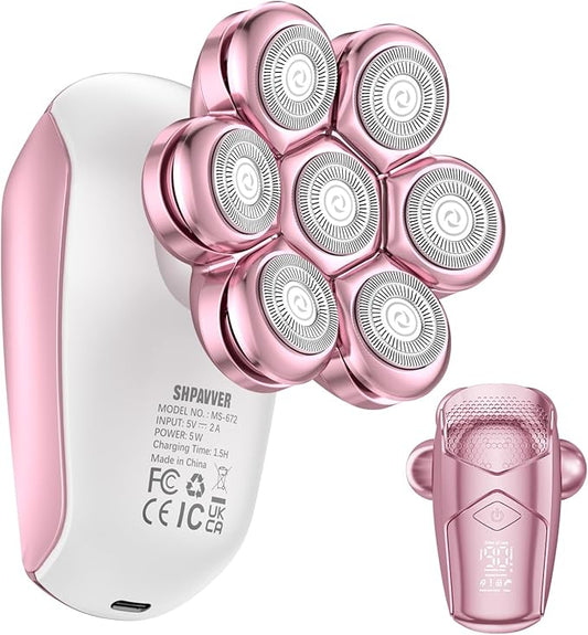 Electric Razors for Women Legs: 5-in-1 Rechargeable Body Shaver - Waterproof Wet Dry Hair Remover - Trimmer for Lady Face Underarms Public