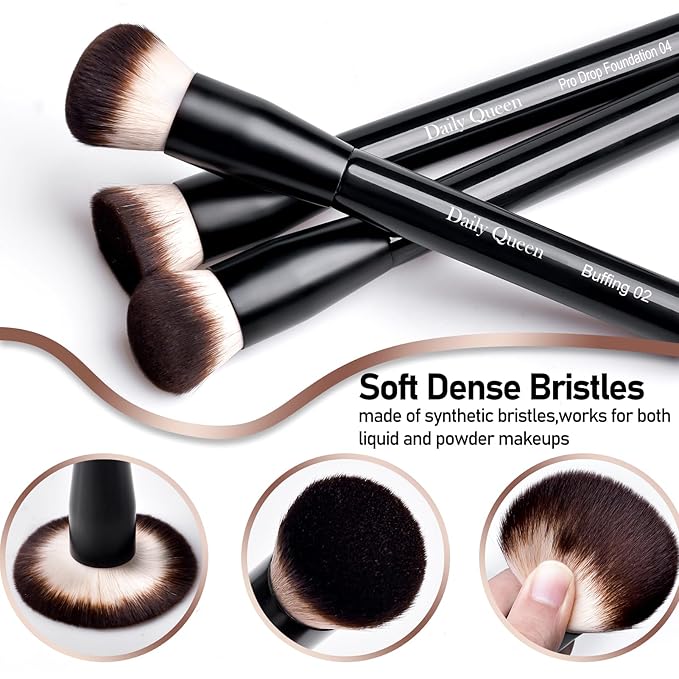 Makeup Brush Set 25 pcs Black Professional Kabuki Powder Concealers Eye shadows Blush Eyeliner Eyebrow Contour Eye blending Brushes