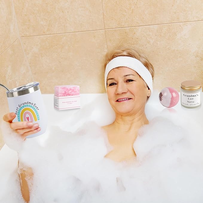 12 Pieces Grandma Gifts Box, Birthday Gifts for Grandma from Granddaughter Grandson,Nana Gifts Basket Grandma Birthday Gifts for Gigi Grandmother