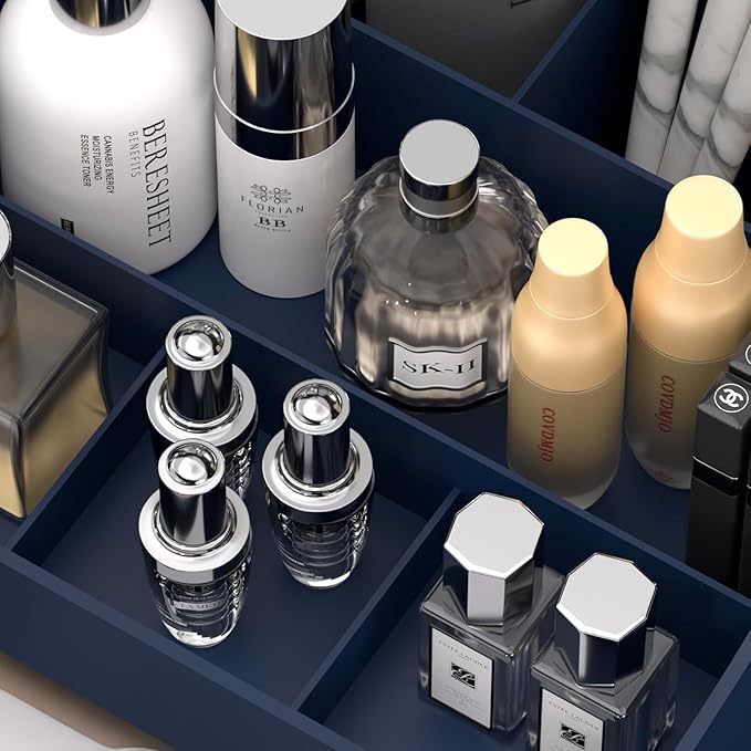 Makeup Organizer with Drawers, Countertop Organizer for Vanity, Bathroom and Bedroom Desk Cosmetics Display Case for Brushes, Lotions, Perfumes, Eyeshadow, Lipstick and Nail Polish