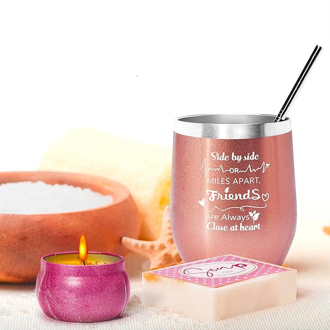 Birthday Gifts For Women-Relaxing Spa Gift Basket Box For Her Mom Sister Best Friend Unique Happy Birthday Bath Set Gift Ideas - Birthday Gift Boxes For Women(Rose Gold)