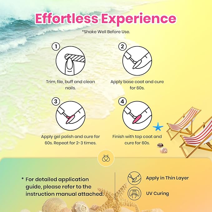 Beetles Gel Nail Polish Set - 20 Colors Summer Gel Polish Pink Blue Green Yellow Pearl Color Gel with Base Glossy & Matte Top Coat Uv DIY Salon Manicure Kit Beach Bash Neon Nails Gift for Women