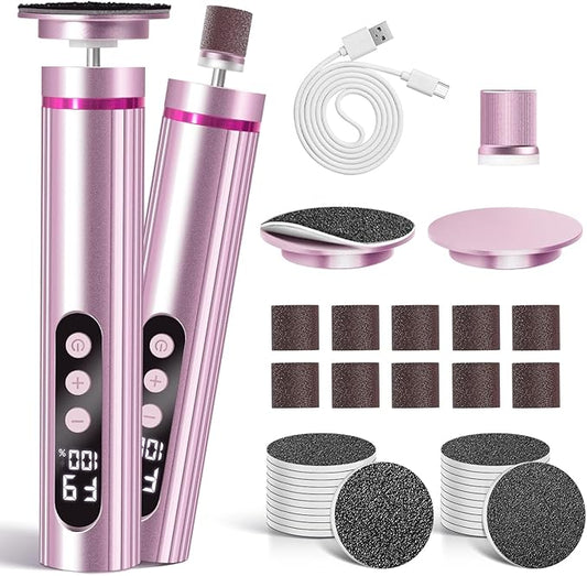 Ranrose Electric Foot File Callus Remover - Professional Cordless Foot Sander for Cracked Heels & Dead Skin, 9-Speed Pedicure Tool with LED Display & Fast Charging Gift-Ready for Women