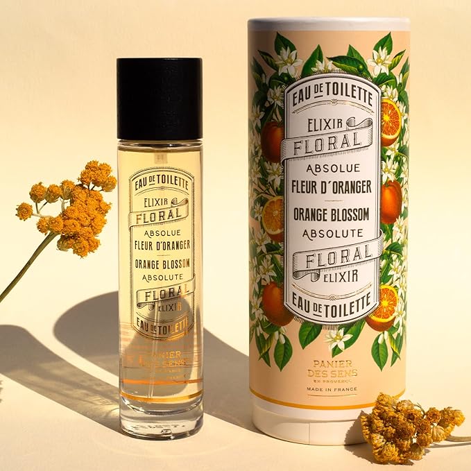 Panier des Sens - Orange Blossom Eau de Toilette + Roll-on Travel Perfume - Light, Natural & Floral Fragrance - Mini Set - Women's Eau de Toilette - 0.3 + 1.7 Floz