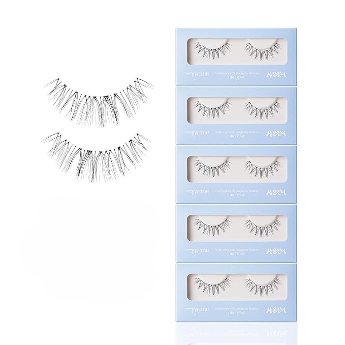 Eyelash x Artist Collaboration NO.12 Cute Accent – 5 Set Pack, Short Wispy False Eyelashes, Artist-Designed Cat Eye Lashes for a Subtle & Elegant Look, Genuine Korean Product