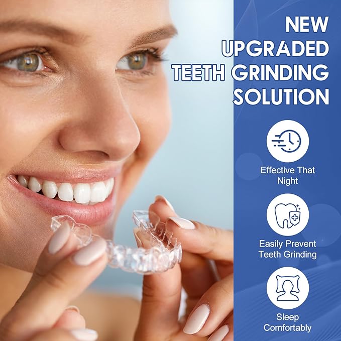 Anti Grinding Mouth Guard for Clenching Teeth at Night, Teeth Grinding Mouthguards for Sleeping, Mouth Guard for Grinding Teeth at Night, Night Guards for Teeth Grinding for Adults