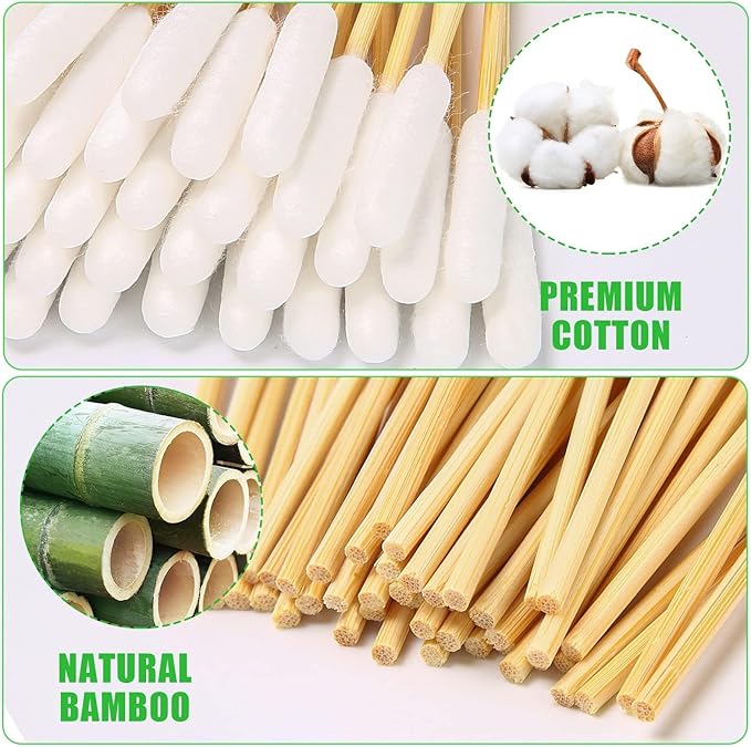 Dog Q Tips, Qtips Cotton Swabs for Dogs, 6 Inch Long, Ear Cleaning Swabs, Wound Care, 800 Count, Eco-Friendly Bamboo Cotton, Ear Care for Pets