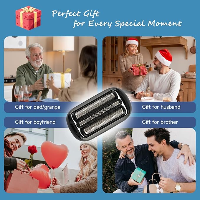 Series 5/6 53B Replacement Head for Braun Electric Foil Shaver, Compatible with New Generation Braun Razors 5020cs 5018s 5035s 5049cs 5050cs 6020s 6040cs 6075cc 6072cc 6090cc