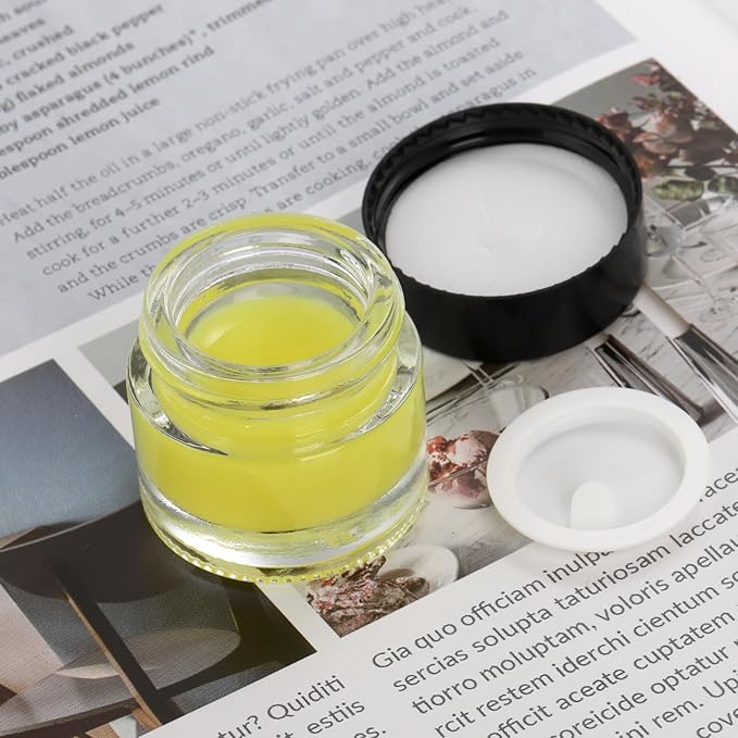 Coloch 70 Pack 10ml Thick Glass Jars with Airtight Lid, Clear Round Lip Balm Container Tiny Sample Jar for Cosmetics, Lotion, Cream, Makeup, Samples, Wax, Skincare, Travelling, Retail Store