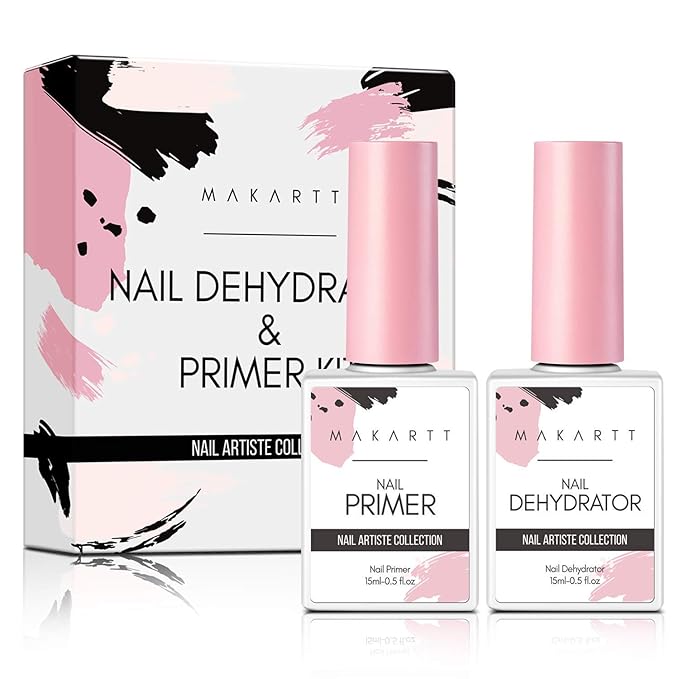 Makartt Nail Primer Natural Nail Dehydrator Primer for Acrylic Nails Gel Polish Bundle UV Nail Glue Gel for Fake Nails(Curing Needed), 3 in 1 Super Strong Acrylic Nails Glue