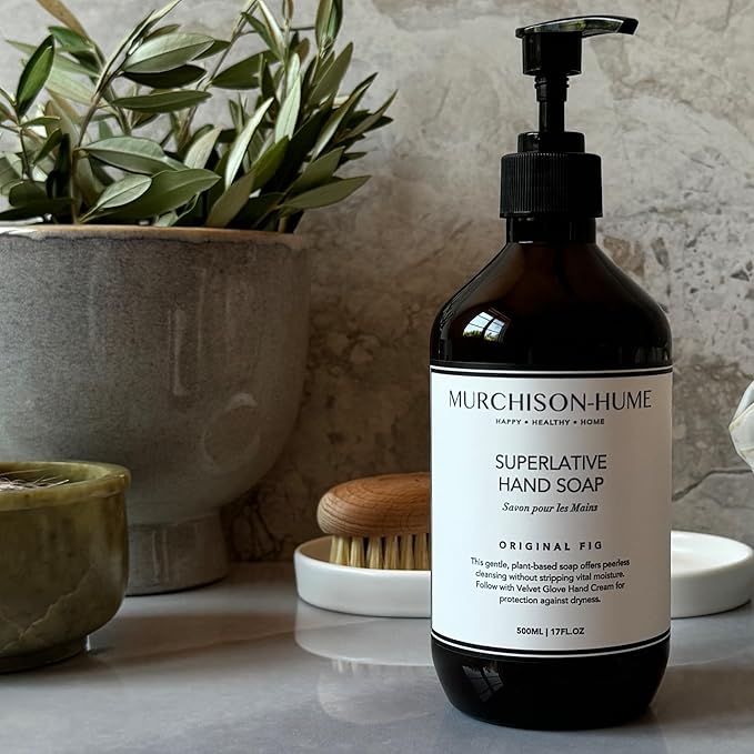 Murchison-Hume Luxury Vegan Hand Soap with Pump Dispenser, Moisturizing Hand Wash, SLS, Paraben & Cruelty-Free, 17oz (Original Fig)