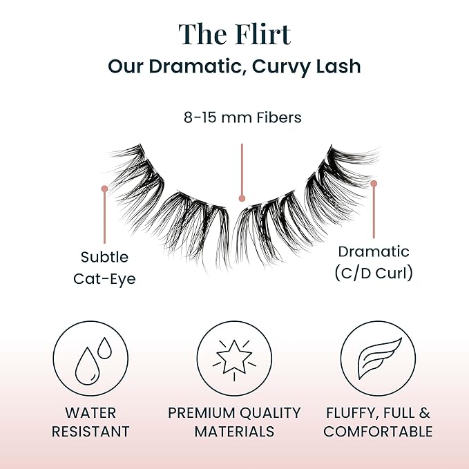 The Flirt Natural Lashes – Natural Lash Clusters for Women - Salon Quality At Home Eyelashes Extension Kit - 6 Lash Sets - No Lash Glue Included