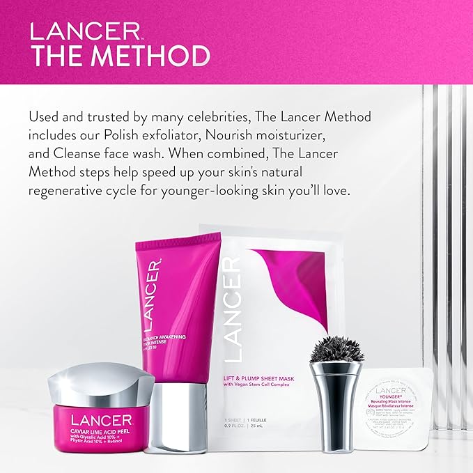 Lancer Skincare Caviar Lime Acid Peel On the Go, Retinol Facial Chemical Peel with Brightening Glycolic Acid, Travel Size, 0.5 Fluid Ounces