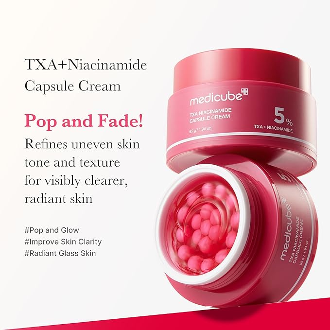 medicube TXA+Niacinamide Capsule Cream | Dual Radiance Moisturizer, Ideal for Use After Spot Care | For Uneven Skin Tone, Texture & Hydration | 99% Pure Tranexamic Acid | Korean Skincare | 1.94oz