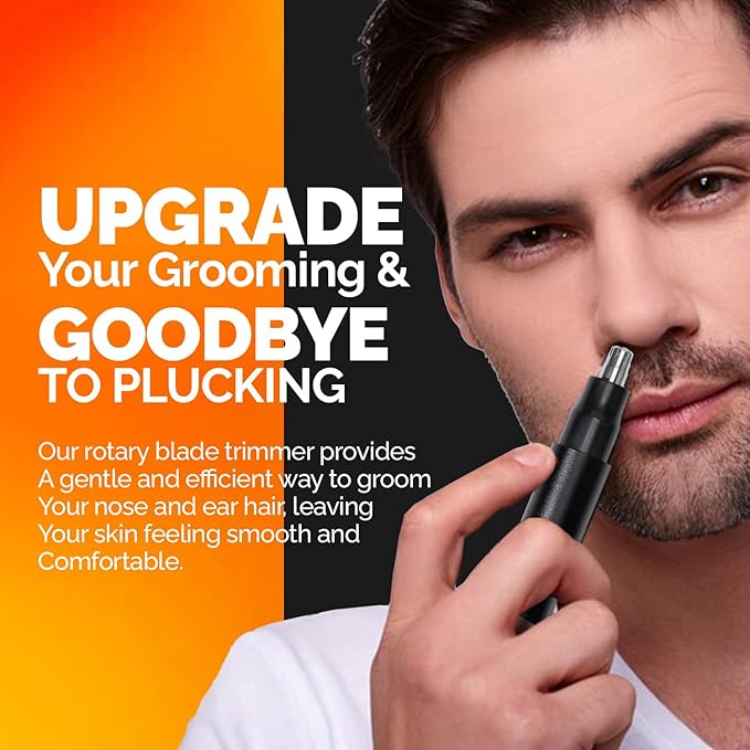 Brio Nose Hair Trimmer for Men & Women, Comfortable Eyebrow Trimmer with Sleek Design, Ear Hair Trimmer Equipped with a 2 - Edge Rotary & Linear Blade