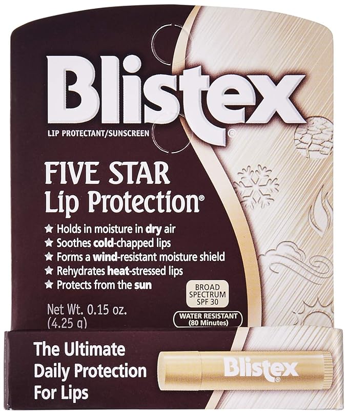 Blistex Five Star Lip Protection, SPF 30-0.15 oz (Pack of 6)