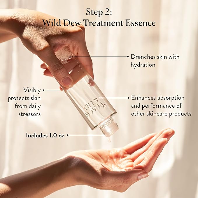 Peach & Lily - Glass Skin Discovery Kit (4 Products) - Cleanser, Essence, Serum, & Cream - Facial Skincare Set - Acne Routine - Trial & Travel Size - Vegan, Gluten Free, & Cruelty Free - Korean Beauty