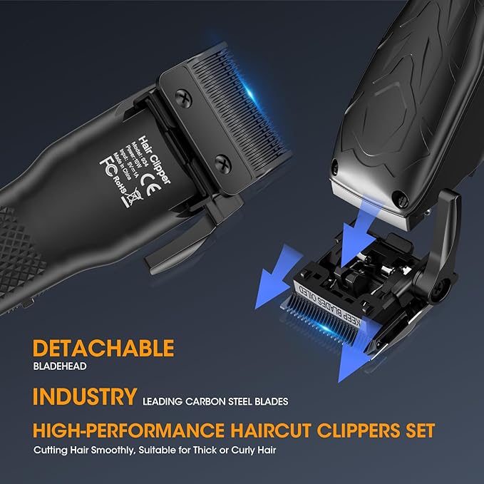 Suttik Professional Hair Clippers for Men, Barber Clippers and Trimmers Set, Foil Shavers for Men, 3 in 1 Cordless Hair Clippers Set Hair Cutting Kit Barber kit with LED Display