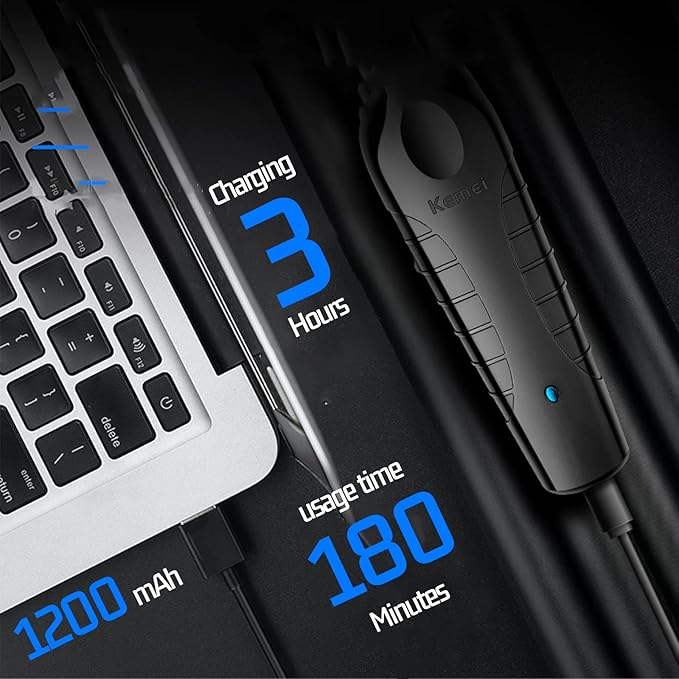 KEMEI Professional Hair Clipper, Hair Trimmer, Beard Shaver Set for Men, Electric Cordless Barber Clipper Beard Trimmer, Rechargeable Fade Clipper Haircutting Kit, KM-2299, KM-2296, KM-1102