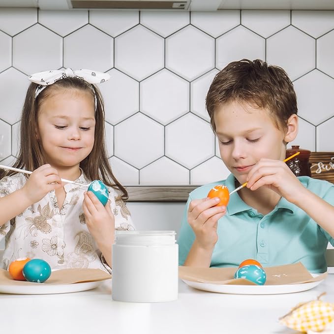 50 Pack 4 OZ Plastic Jars Round Clear Cosmetic Container with White Lids, Eternal Moment Slime Jars for Lotion, Cream, Ointments, Makeup, Eye shadow, Rhinestone, Samples, Pot, Travel Storage